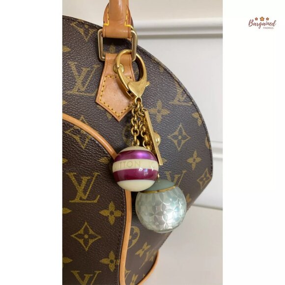 Authentic LOUIS VUITTON Jade/Purple/Cream Fleur Ball Bag Charms - Picture 6 of 10